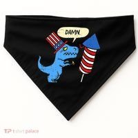 Damn TRex Short Hands Firecracker Funny Firework 4th Of July USA-Made Doggie Bandana thumb 0