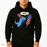 Damn TRex Short Hands Firecracker Funny Firework 4th Of July Hoodie thumb 2