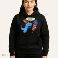 Damn TRex Short Hands Firecracker Funny Firework 4th Of July Hoodie thumb 5