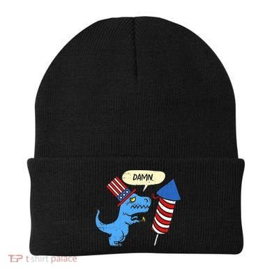 Damn TRex Short Hands Firecracker Funny Firework 4th Of July Beanie