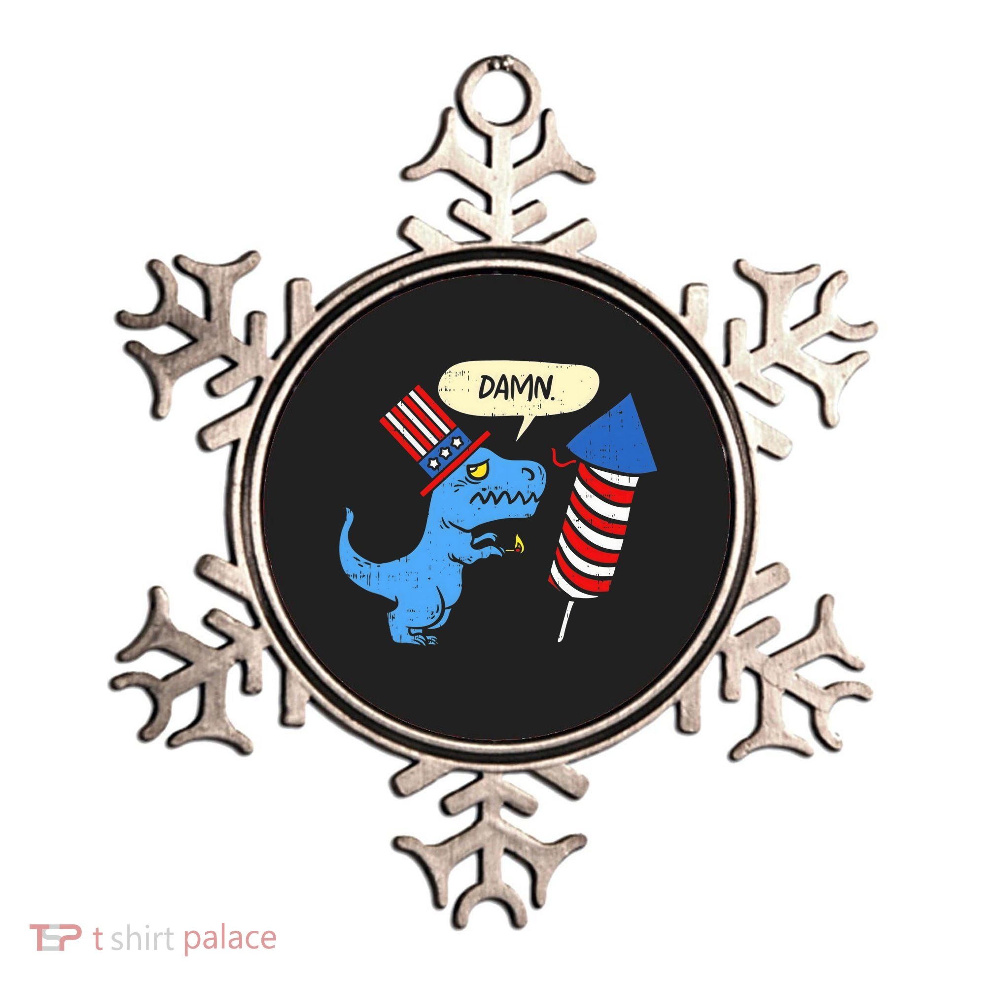 Damn TRex Short Hands Firecracker Funny Firework 4th Of July Ornament