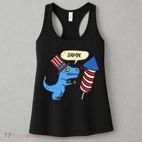 Damn TRex Short Hands Firecracker Funny Firework 4th Of July Women's Tank Top thumb 3
