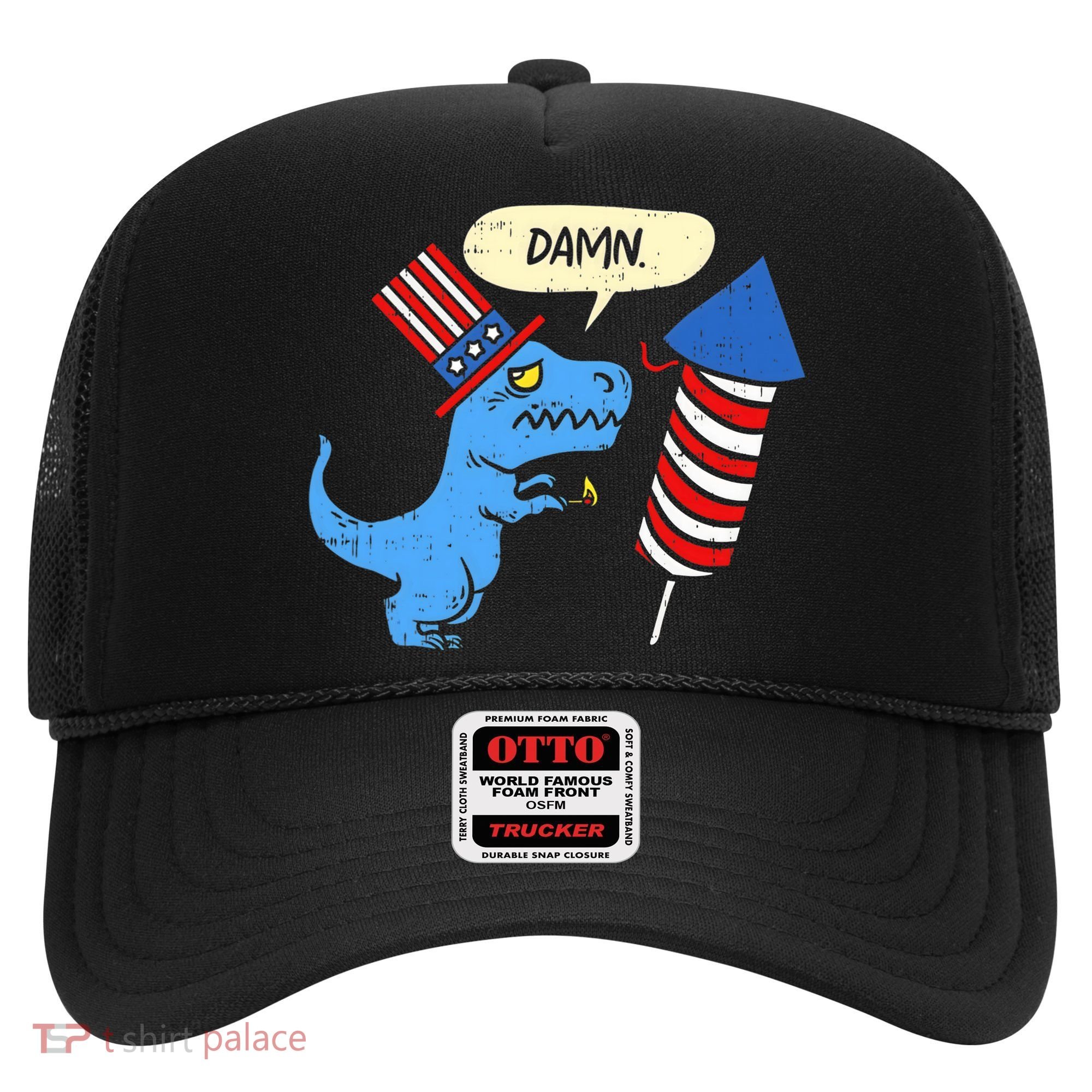 Damn TRex Short Hands Firecracker Funny Firework 4th Of July Hat