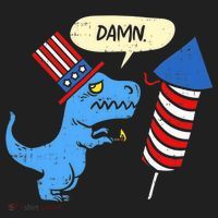 Damn TRex Short Hands Firecracker Funny Firework 4th Of July Hat thumb 2