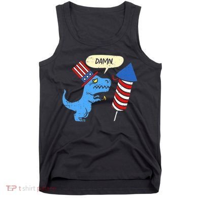 Damn TRex Short Hands Firecracker Funny Firework 4th Of July Tank Top