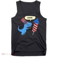 Damn TRex Short Hands Firecracker Funny Firework 4th Of July Tank Top thumb 0