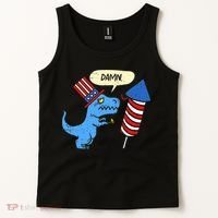 Damn TRex Short Hands Firecracker Funny Firework 4th Of July Tank Top thumb 2