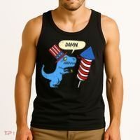 Damn TRex Short Hands Firecracker Funny Firework 4th Of July Tank Top thumb 3
