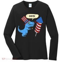 Damn TRex Short Hands Firecracker Funny Firework 4th Of July Women's Long Sleeve Shirt thumb 0