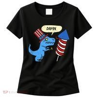 Damn TRex Short Hands Firecracker Funny Firework 4th Of July Women's T-Shirt thumb 0
