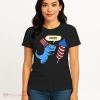 Damn TRex Short Hands Firecracker Funny Firework 4th Of July Women's T-Shirt thumb 4