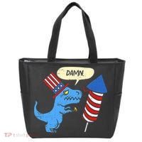 Damn TRex Short Hands Firecracker Funny Firework 4th Of July Tote Bag thumb 0