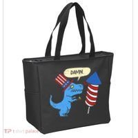 Damn TRex Short Hands Firecracker Funny Firework 4th Of July Tote Bag thumb 2