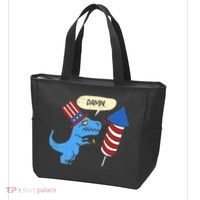Damn TRex Short Hands Firecracker Funny Firework 4th Of July Tote Bag thumb 3