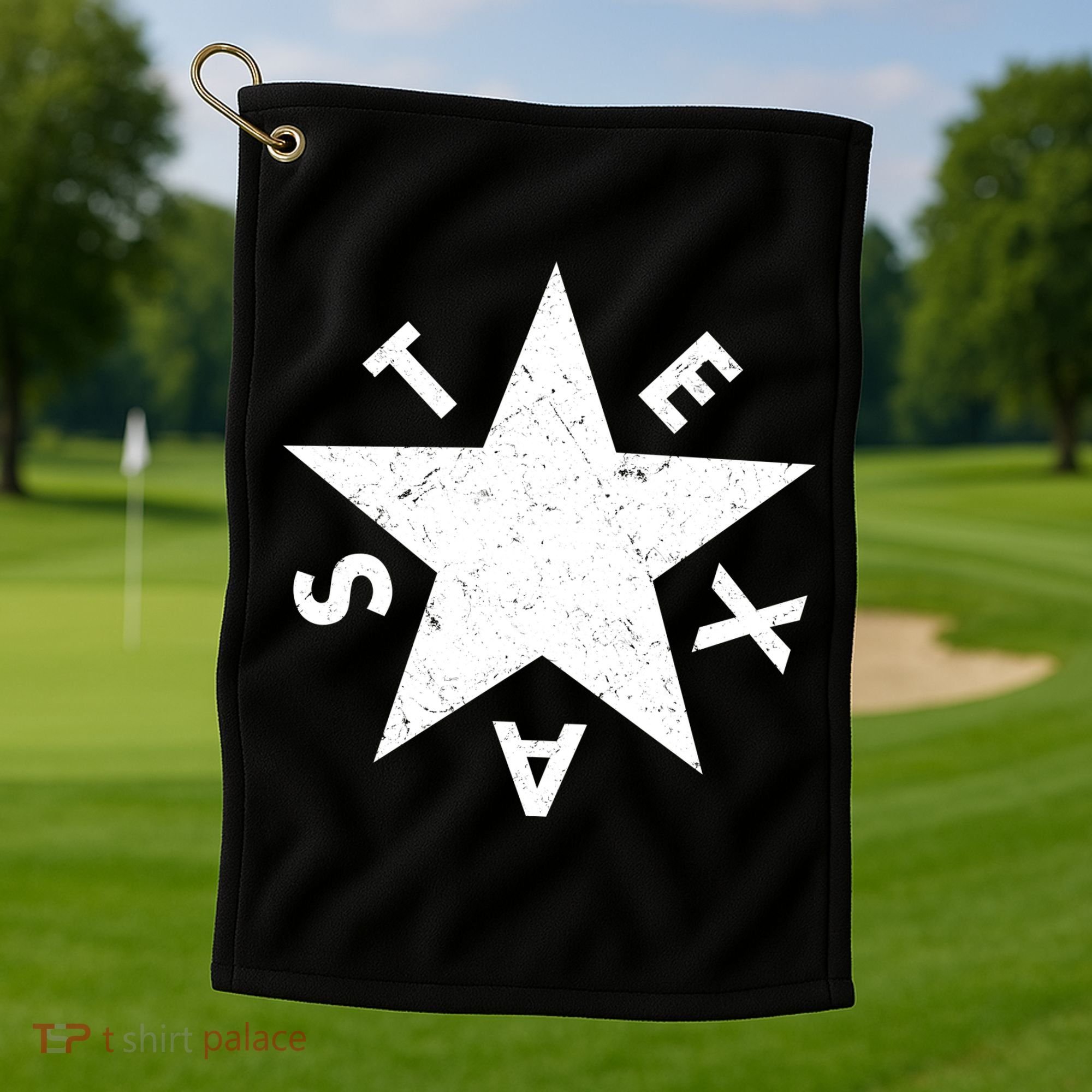 Distressed Texas Star Golf Towel