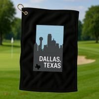 Dallas Texas Simple Golf Towel thumb 1