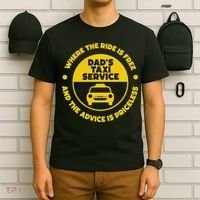 DadS Taxi Service Fathers Day Funny Dad Papa Chauffeur Cab T-Shirt thumb 6