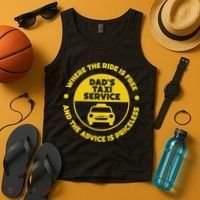 DadS Taxi Service Fathers Day Funny Dad Papa Chauffeur Cab Tank Top thumb 4