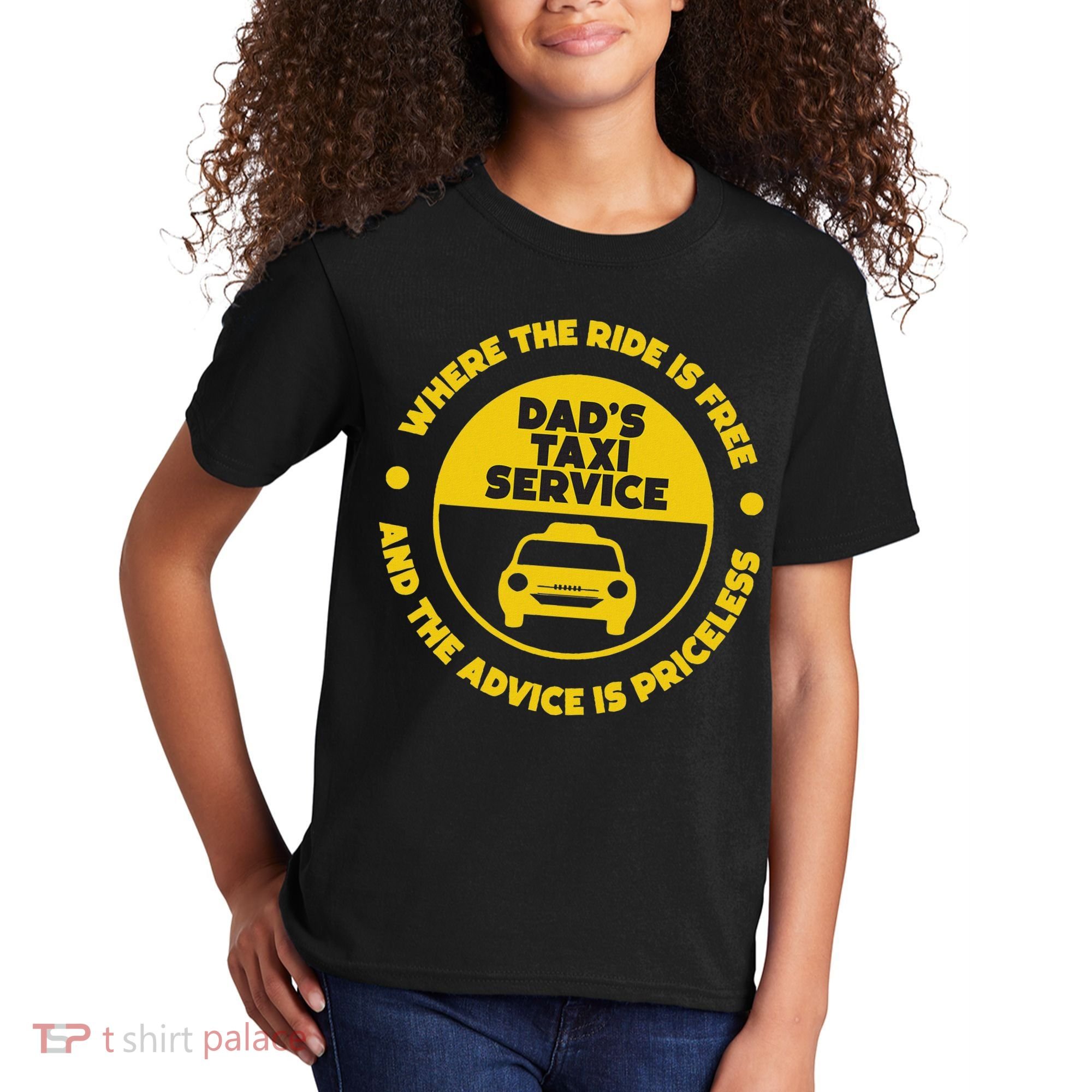 DadS Taxi Service Fathers Day Funny Dad Papa Chauffeur Cab Kids T-Shirt