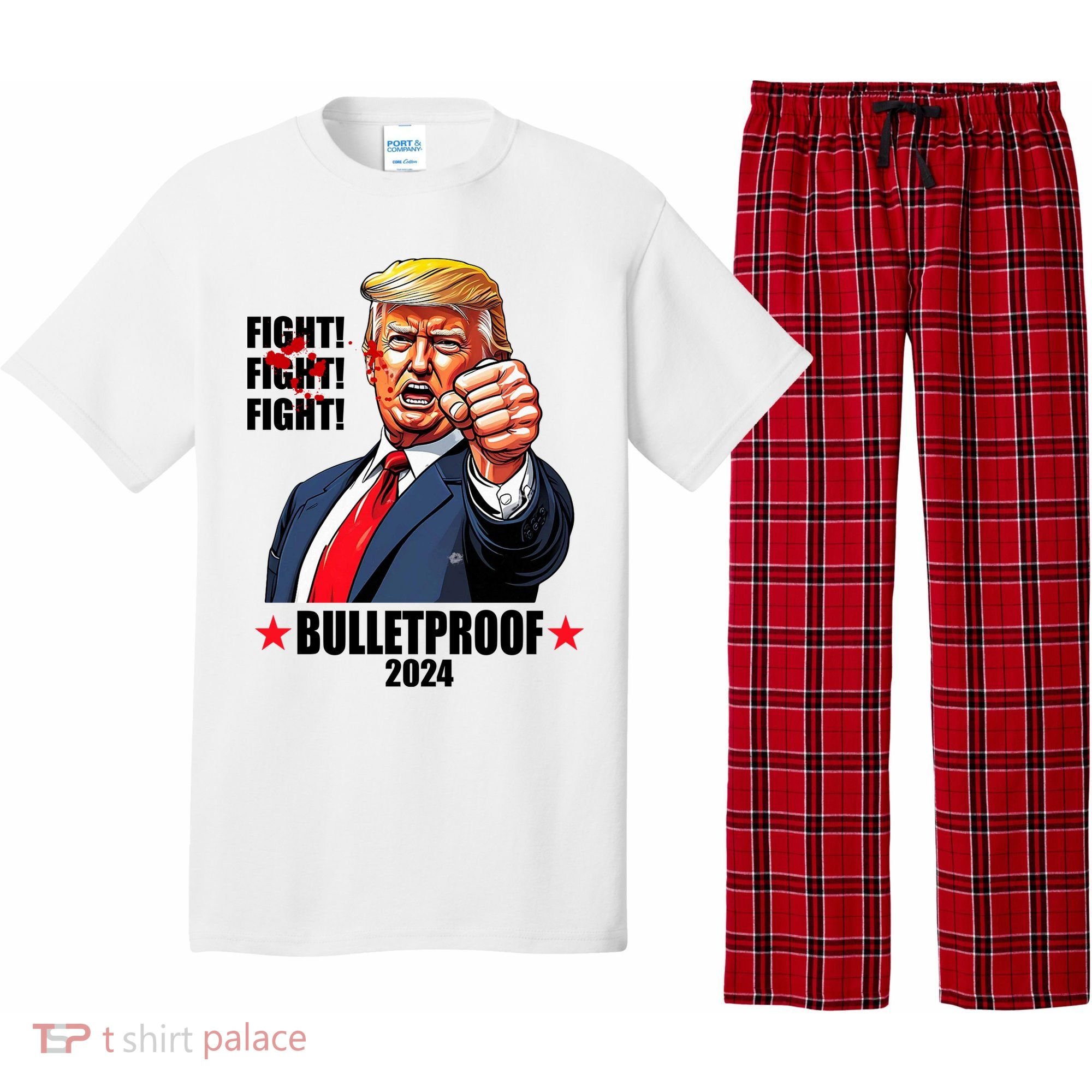 Donald Trump Shot Bulletproof Fight 2024 Election Pajama Set