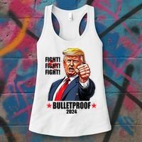Donald Trump Shot Bulletproof Fight 2024 Election Women's Tank Top thumb 3