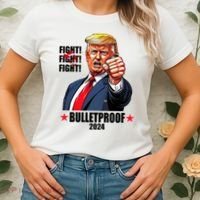 Donald Trump Shot Bulletproof Fight 2024 Election Women's T-Shirt thumb 2