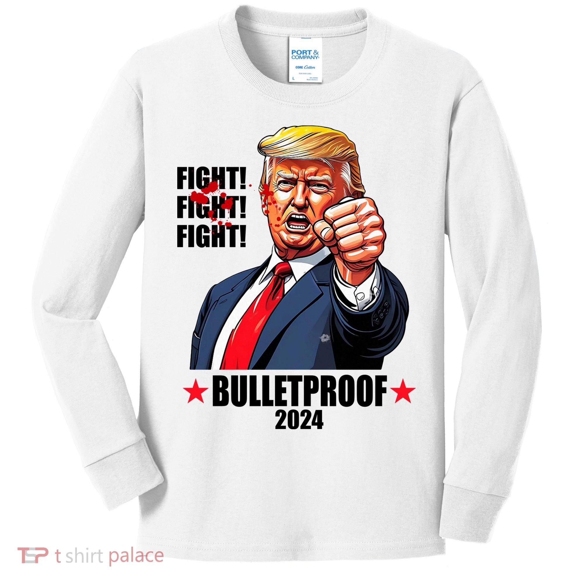 Donald Trump Shot Bulletproof Fight 2024 Election Kids Long Sleeve Shirt