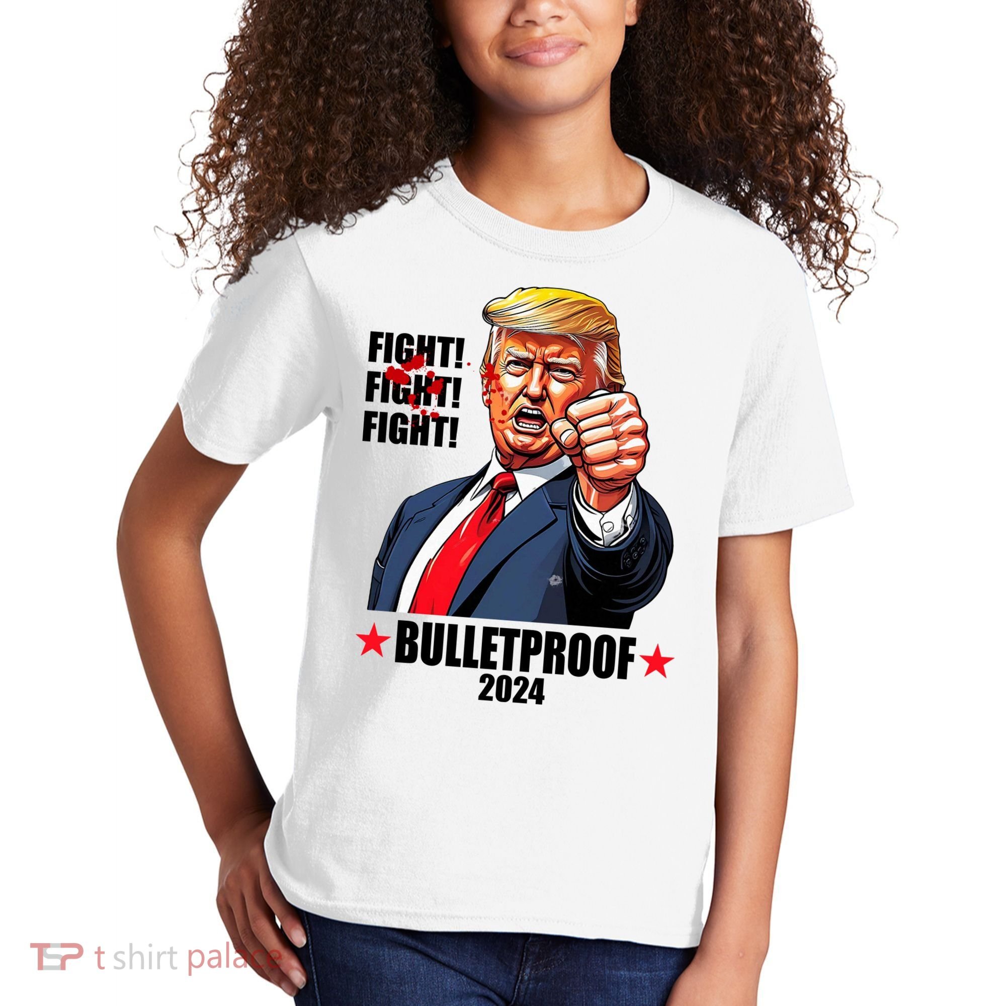 Donald Trump Shot Bulletproof Fight 2024 Election Kids T-Shirt