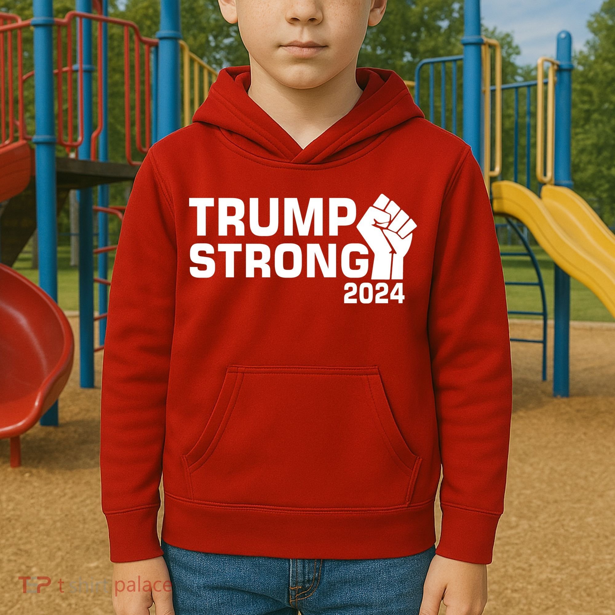 Donald Trump Strong 2024 Kids Hoodie