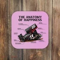Dirt Track Sprint Cars Racing Anatomy Lover Gift Apparel Coaster thumb 0