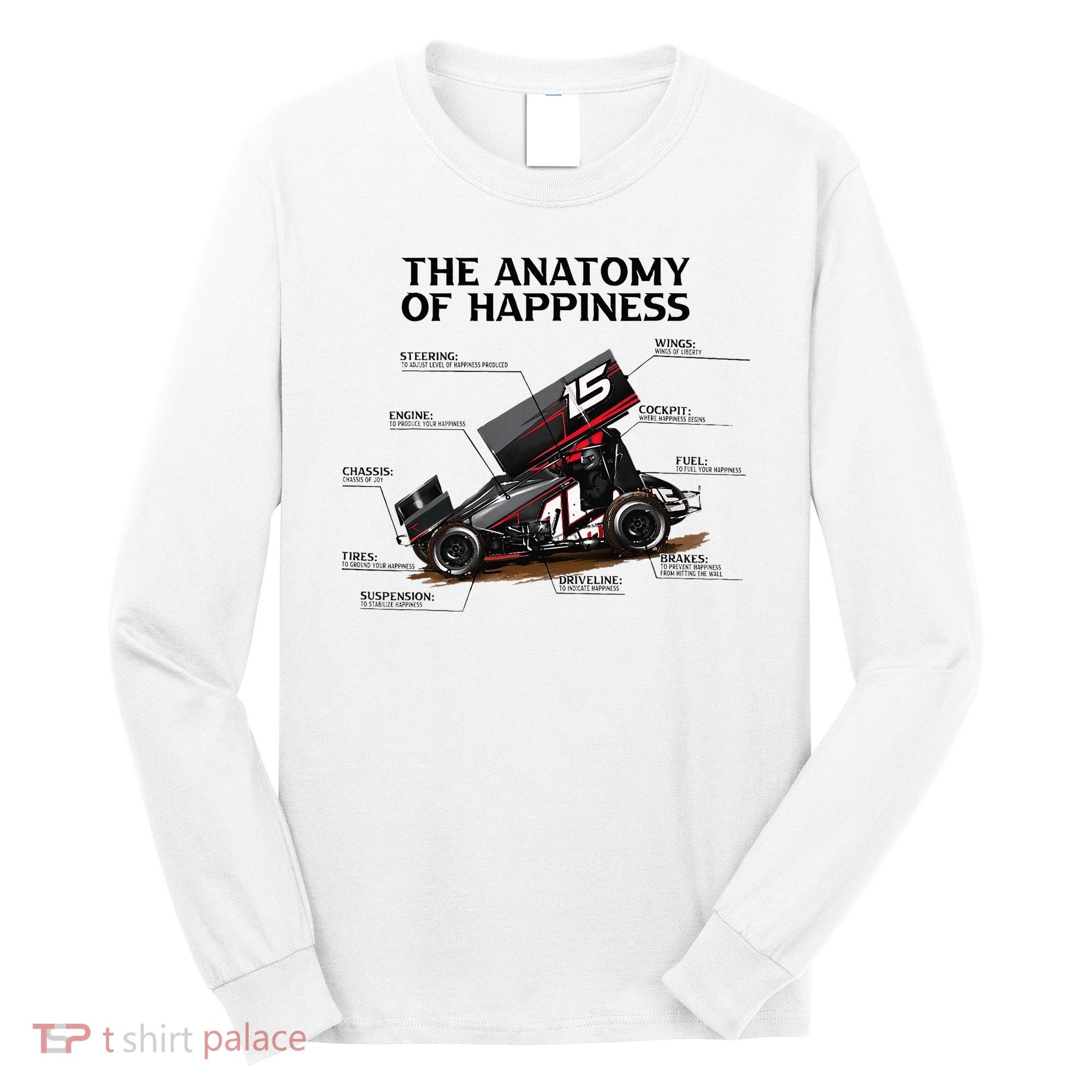 Dirt Track Sprint Cars Racing Anatomy Lover Gift Apparel Long Sleeve Shirt