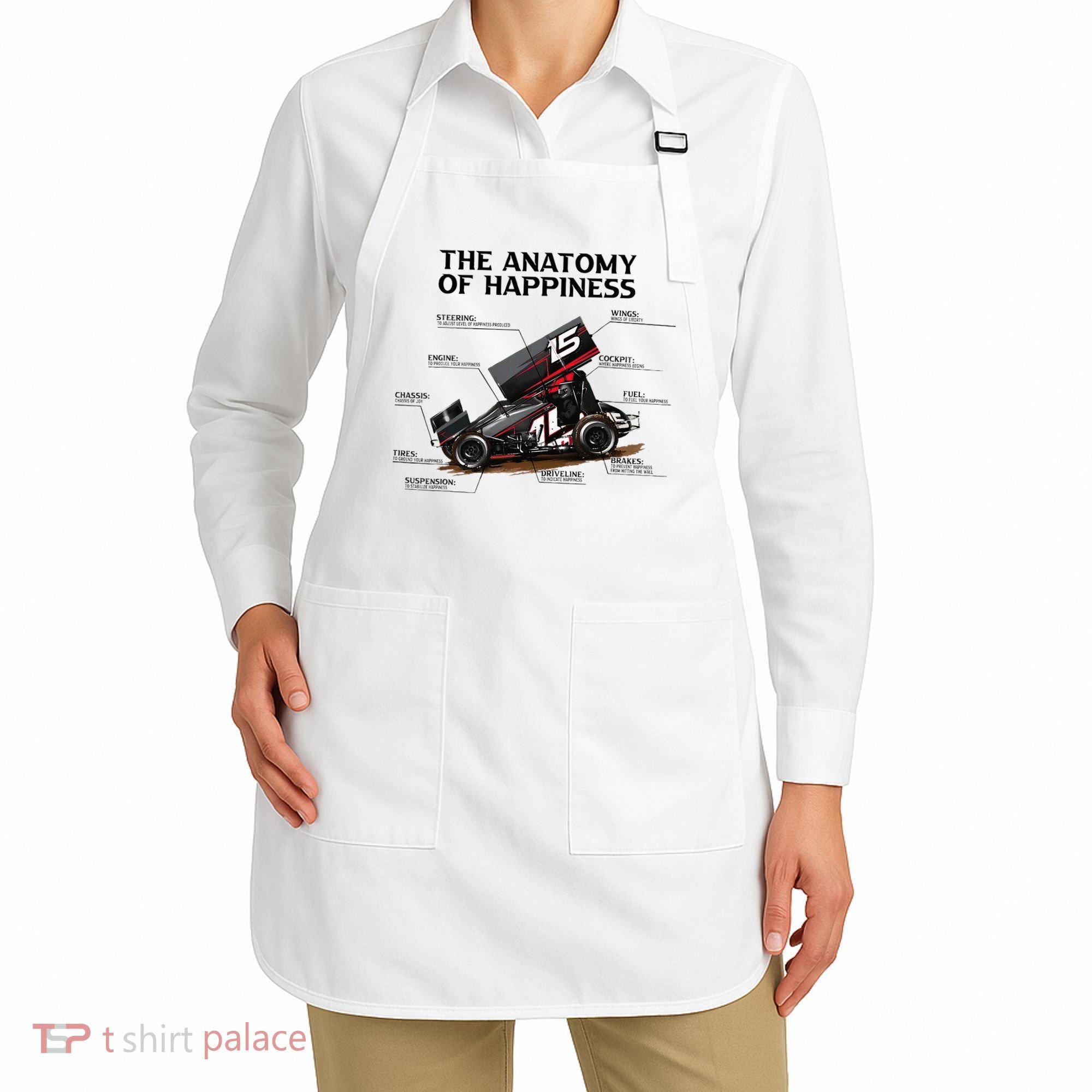 Dirt Track Sprint Cars Racing Anatomy Lover Gift Apparel Apron