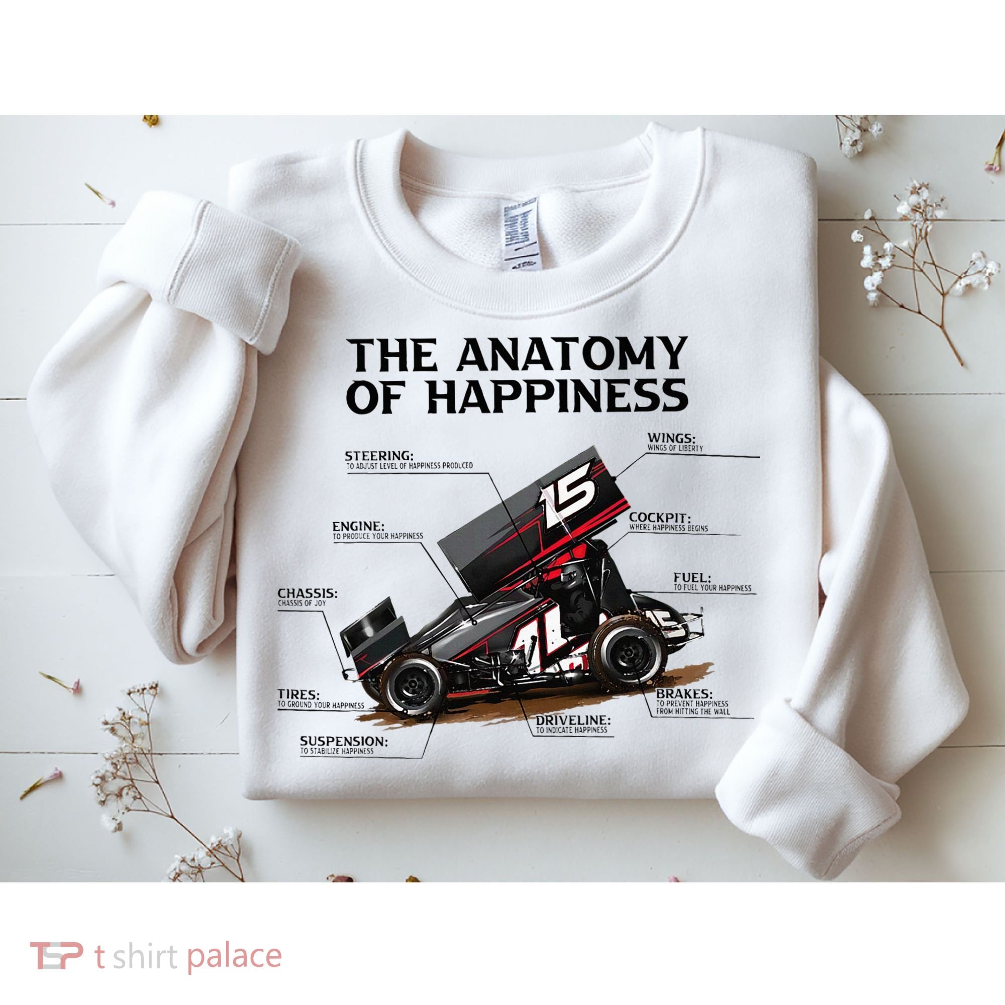 Dirt Track Sprint Cars Racing Anatomy Lover Gift Apparel Sweatshirt