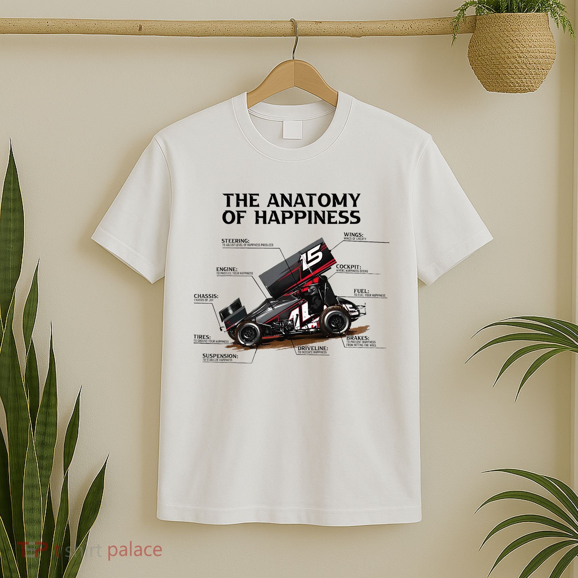 Dirt Track Sprint Cars Racing Anatomy Lover Gift Apparel T-Shirt