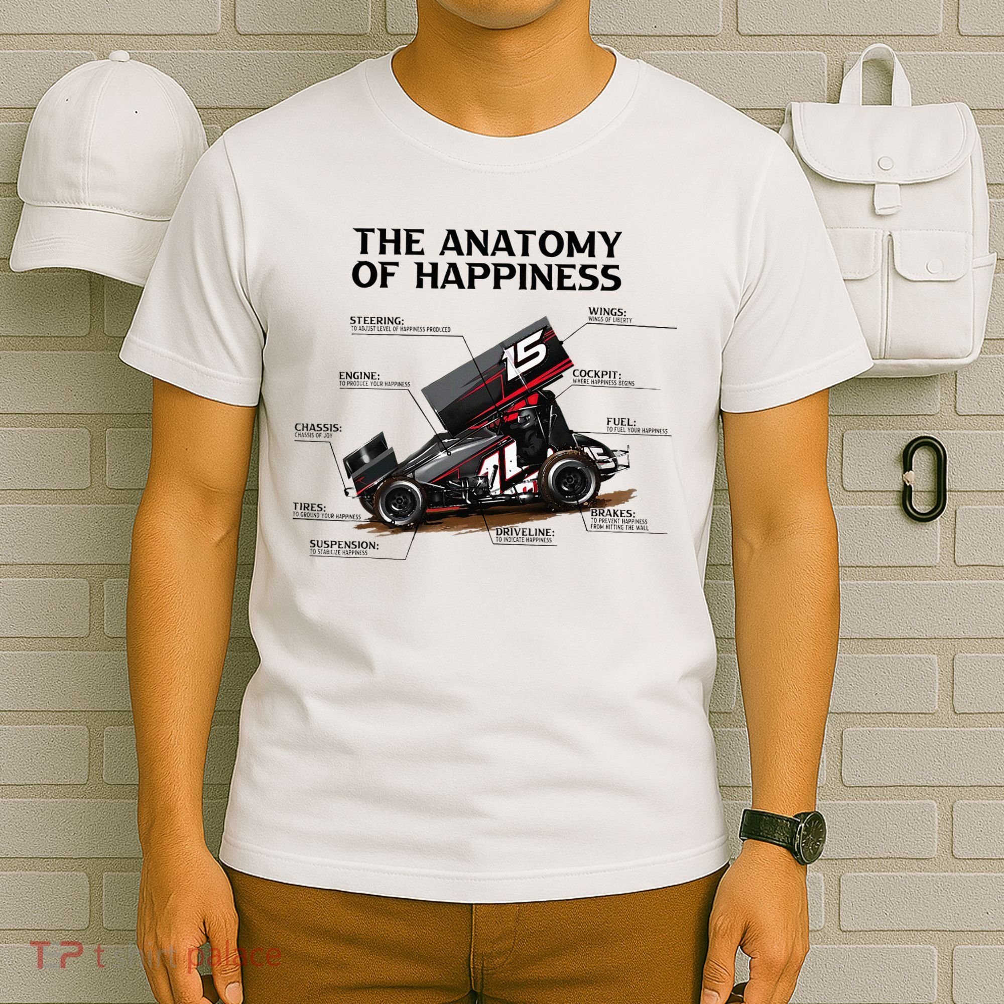 Dirt Track Sprint Cars Racing Anatomy Lover Gift Apparel T-Shirt