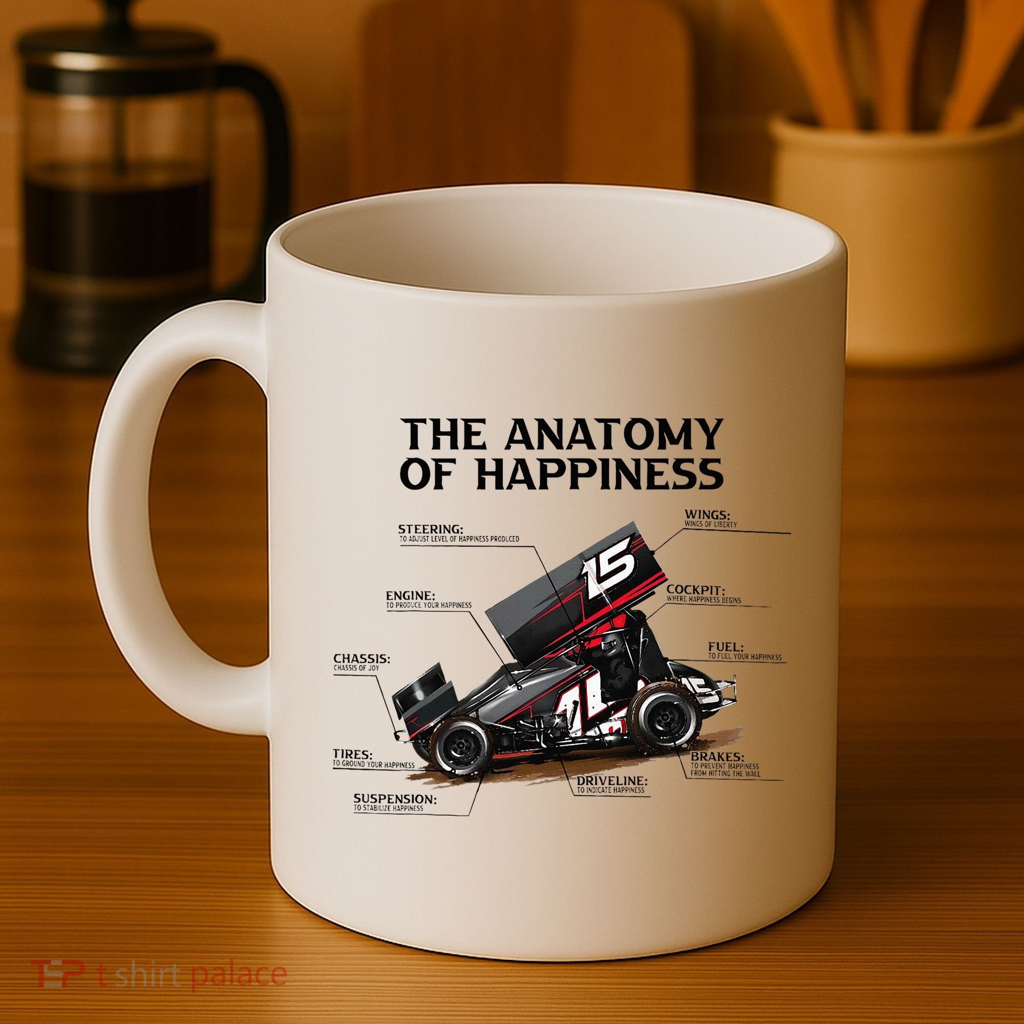 Dirt Track Sprint Cars Racing Anatomy Lover Gift Apparel Coffee Mug