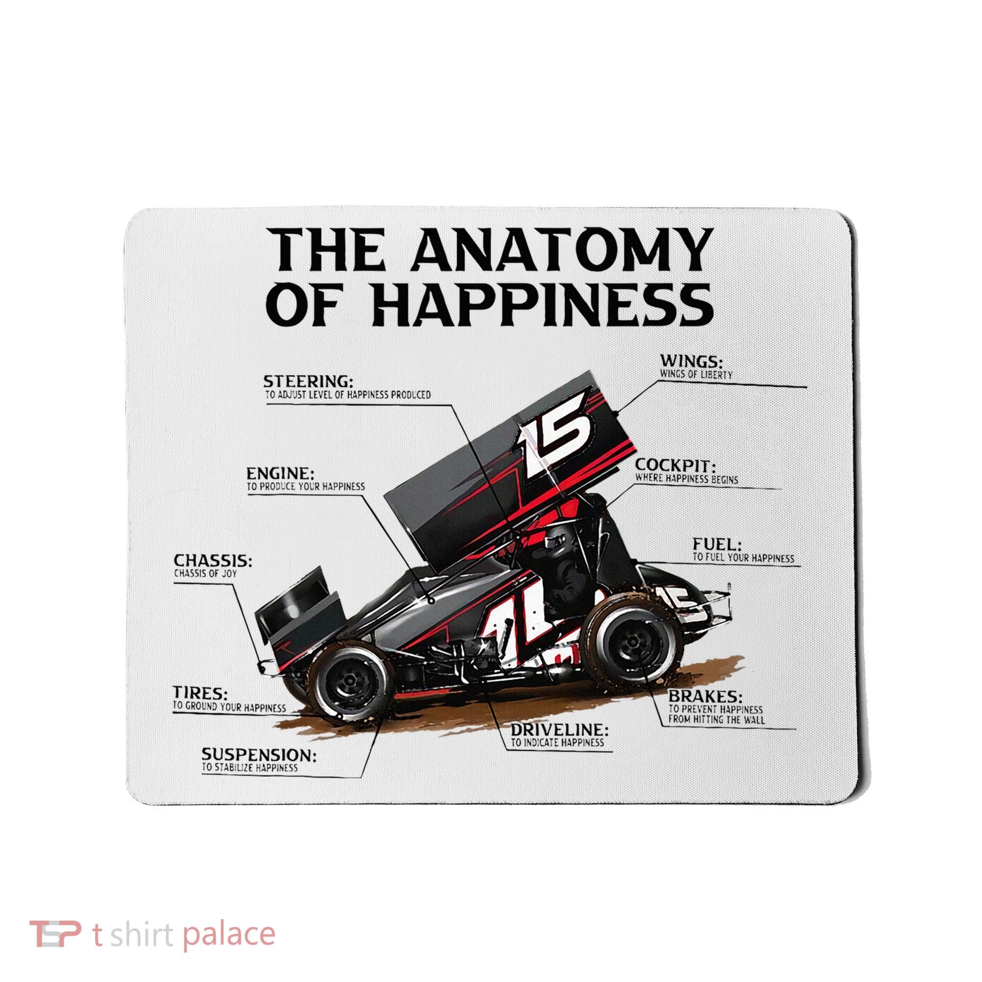 Dirt Track Sprint Cars Racing Anatomy Lover Gift Apparel Mousepad