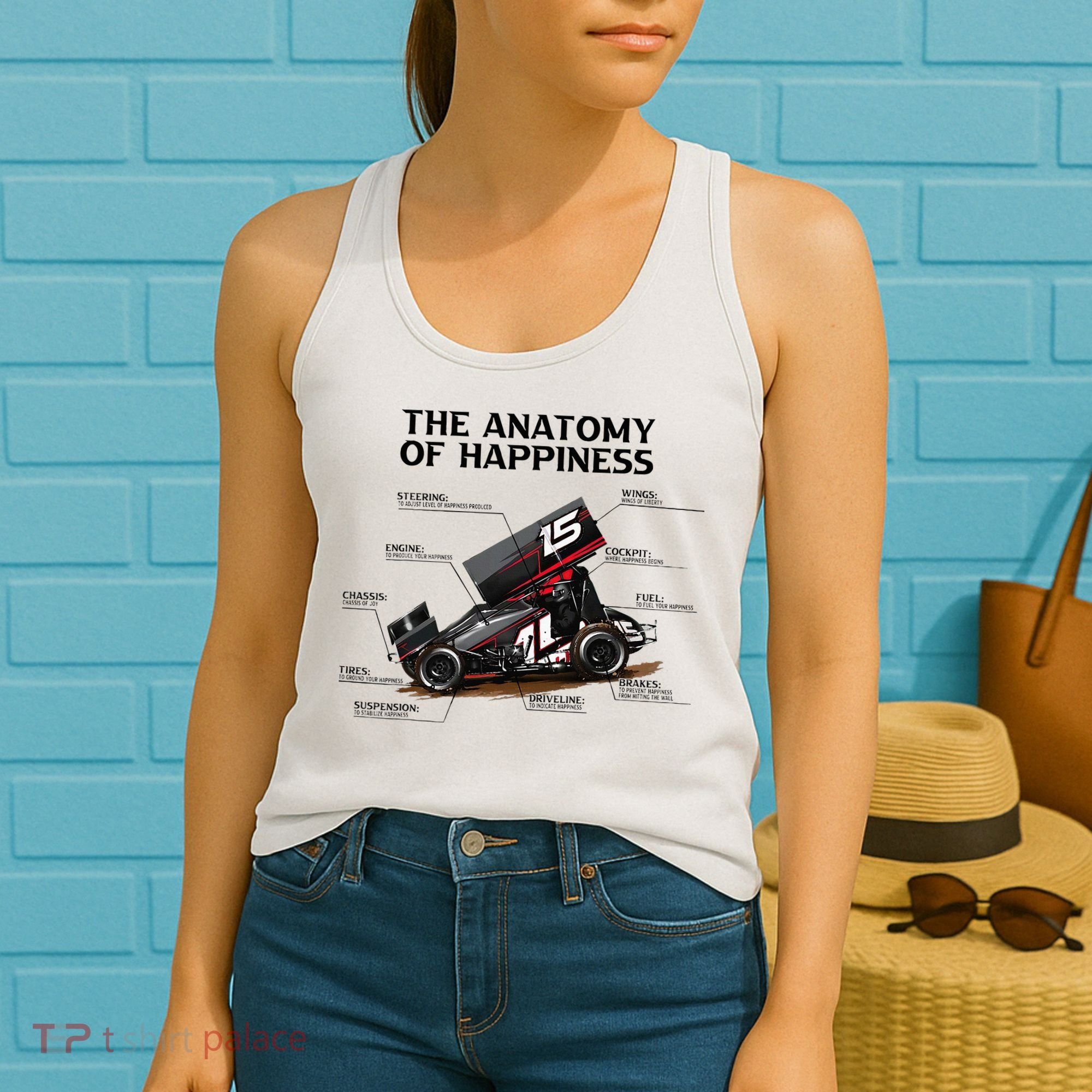 Dirt Track Sprint Cars Racing Anatomy Lover Gift Apparel Women's Tank Top