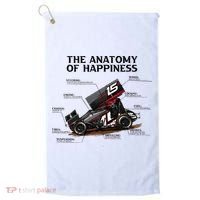 Dirt Track Sprint Cars Racing Anatomy Lover Gift Apparel Golf Towel thumb 0