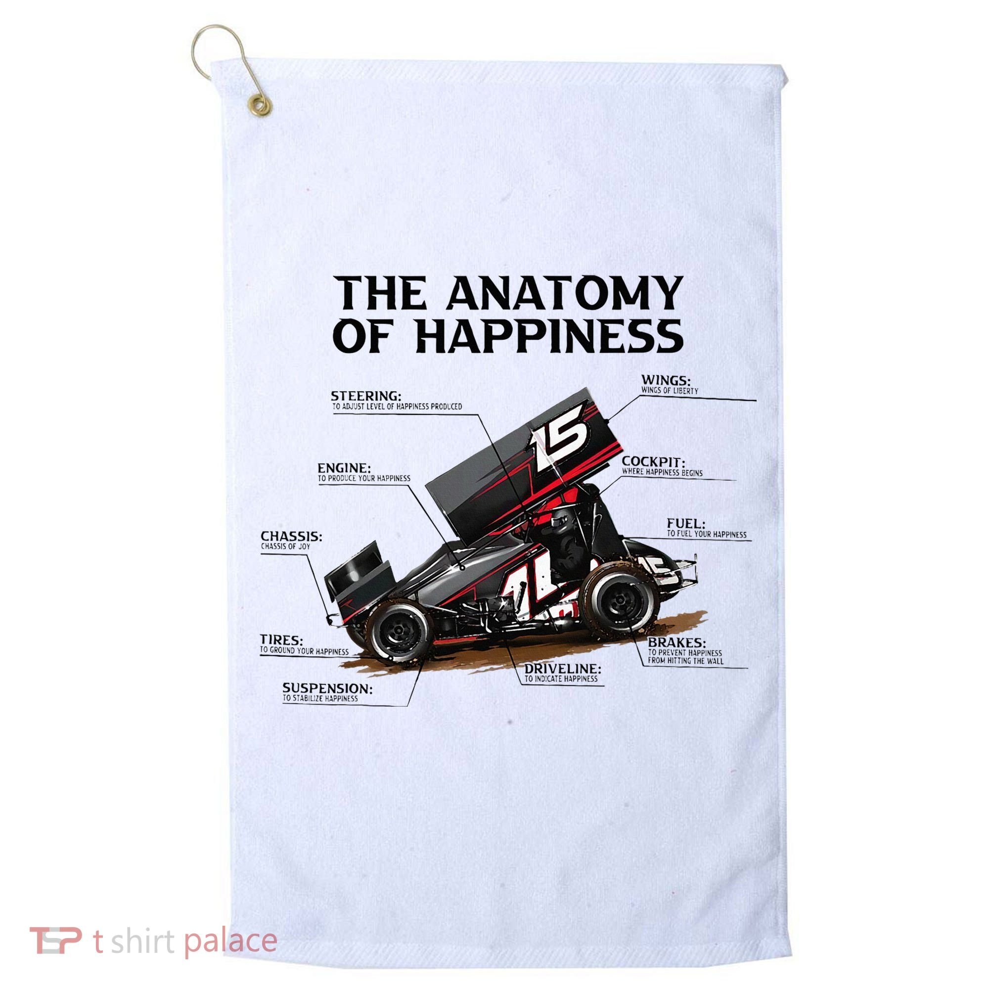 Dirt Track Sprint Cars Racing Anatomy Lover Gift Apparel Golf Towel