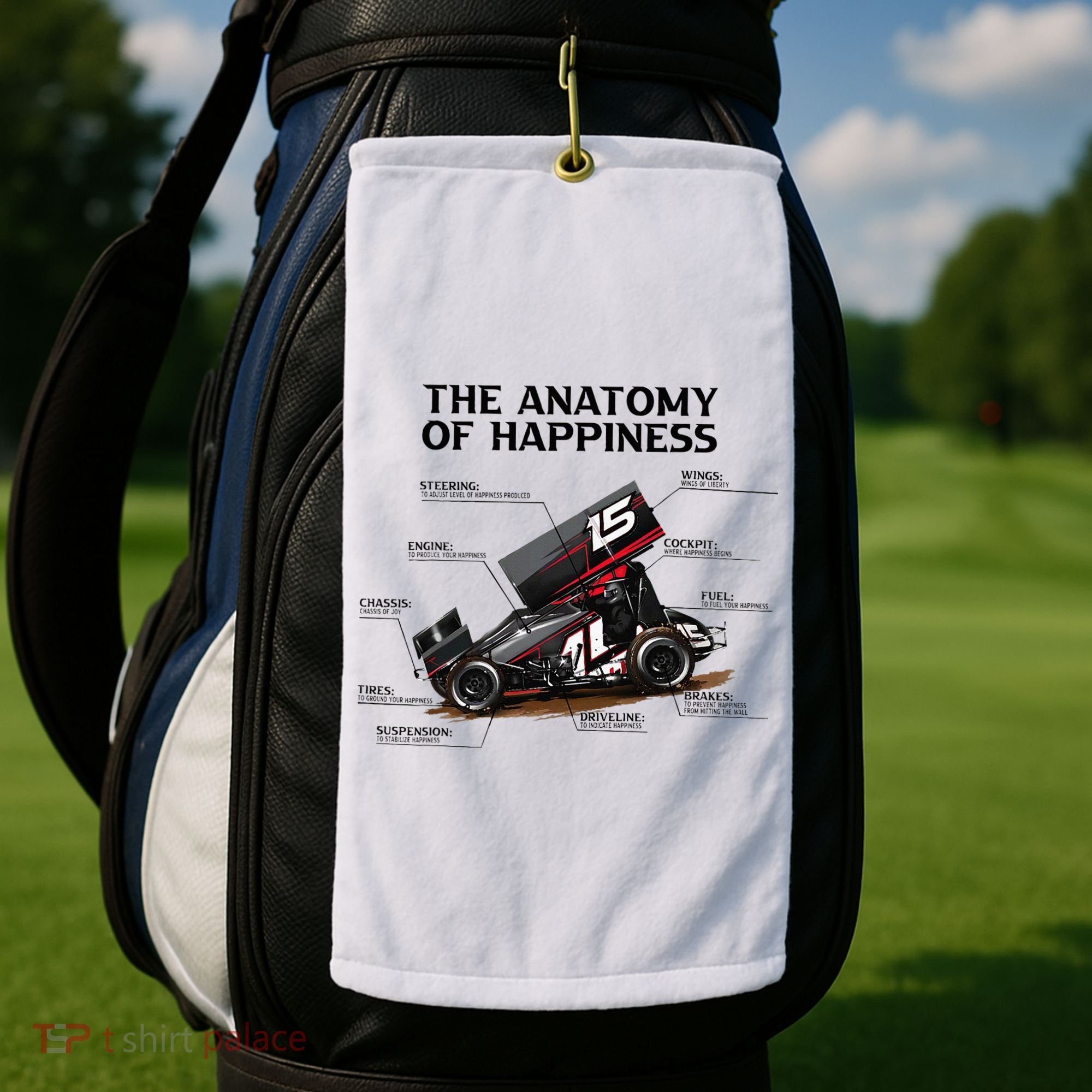 Dirt Track Sprint Cars Racing Anatomy Lover Gift Apparel Golf Towel