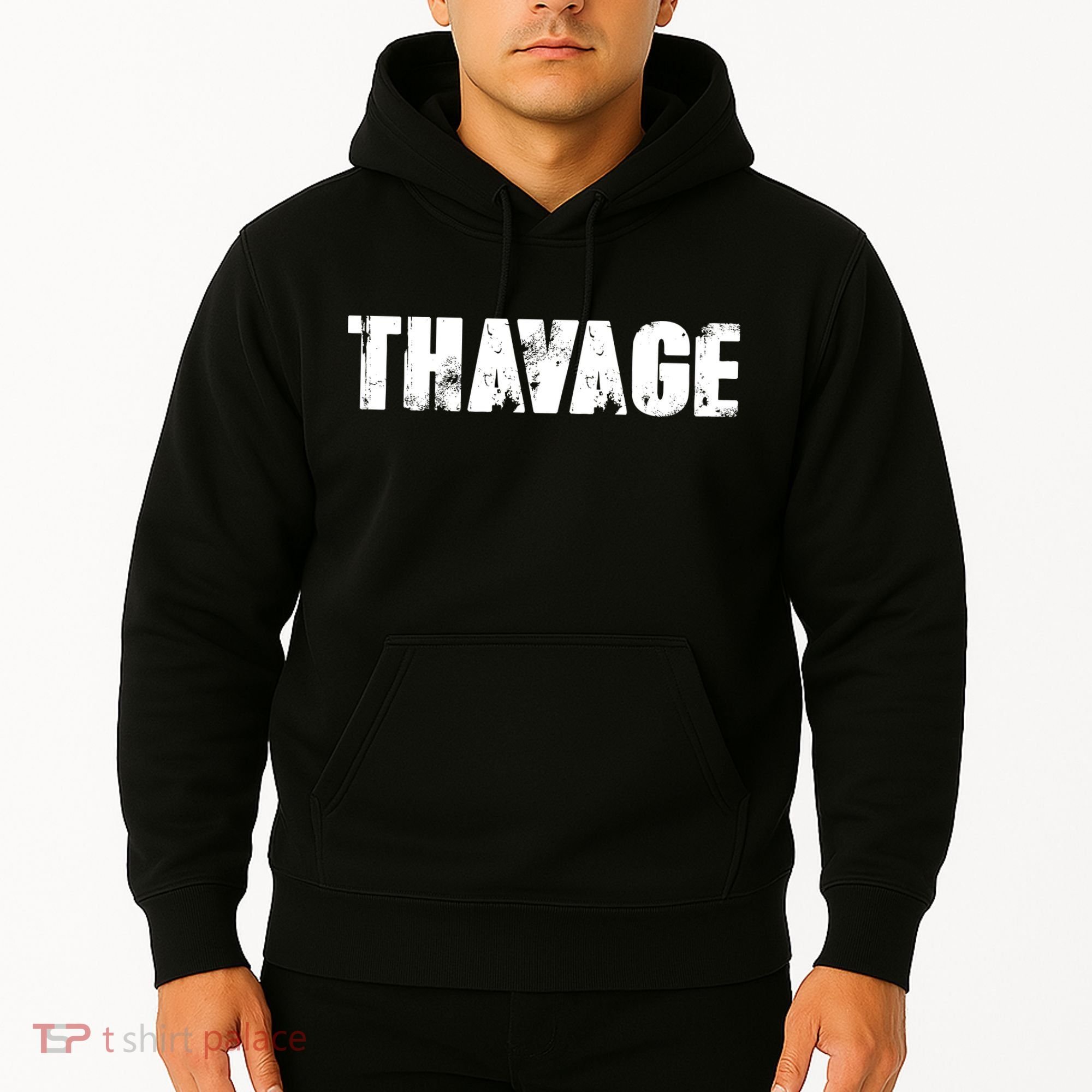 Distressed Thavage Savage Workout Gym Bodybuilding Hoodie