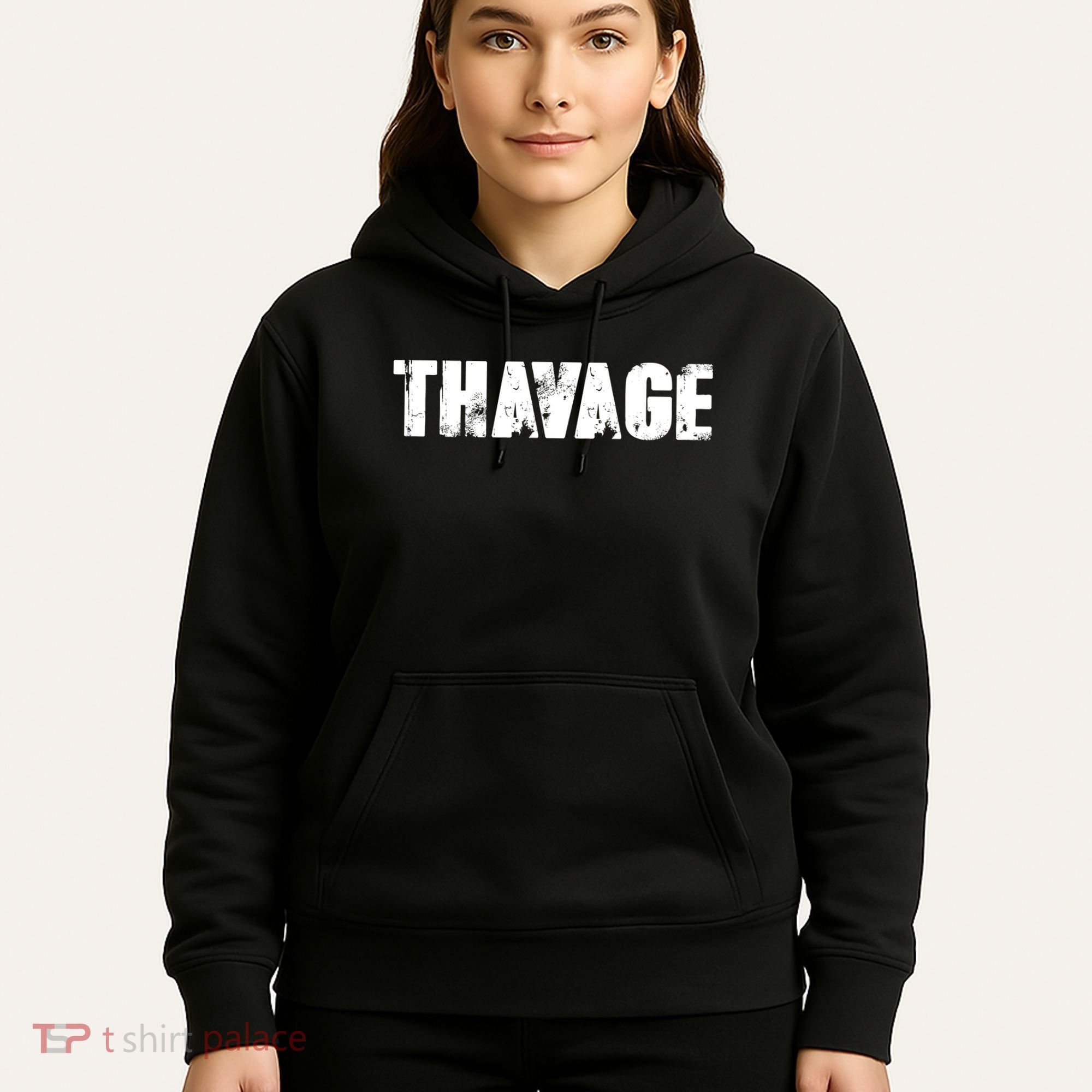 Distressed Thavage Savage Workout Gym Bodybuilding Hoodie