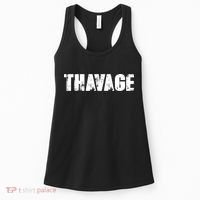 Distressed Thavage Savage Workout Gym Bodybuilding Women's Tank Top thumb 0