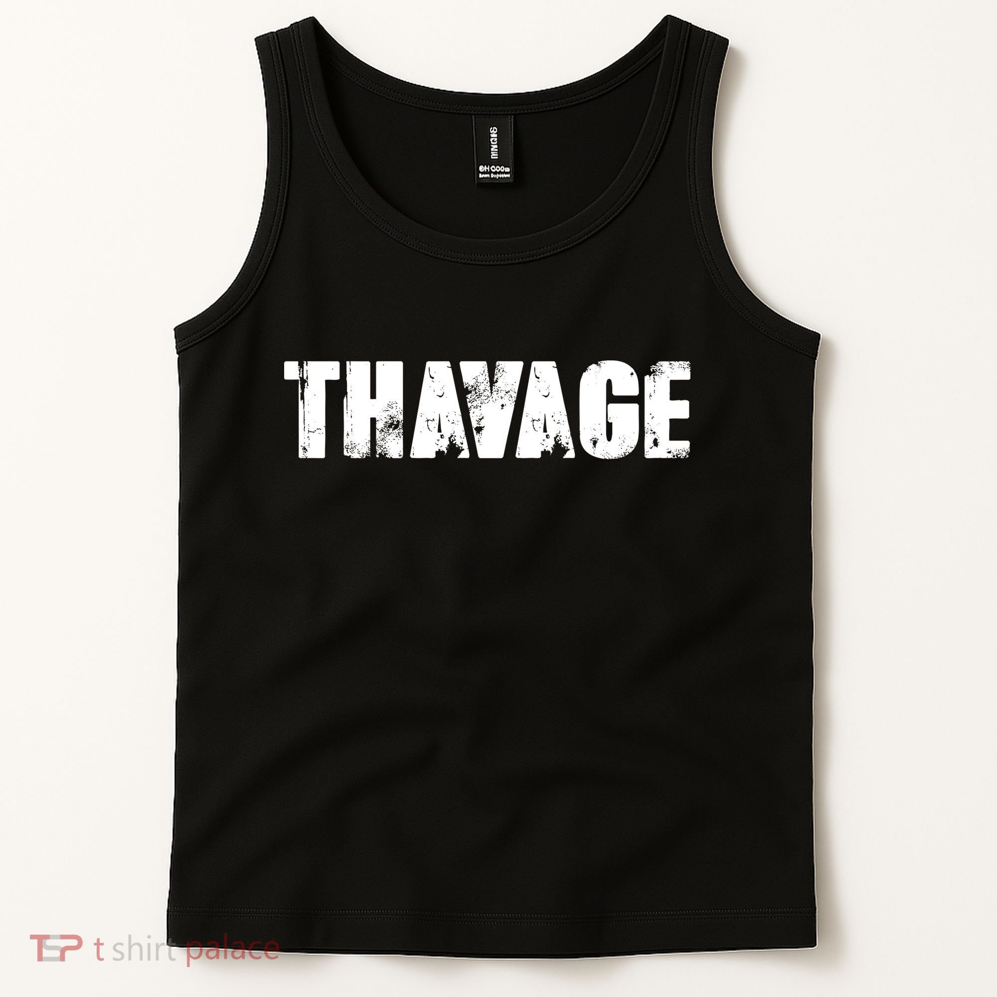 Distressed Thavage Savage Workout Gym Bodybuilding Tank Top