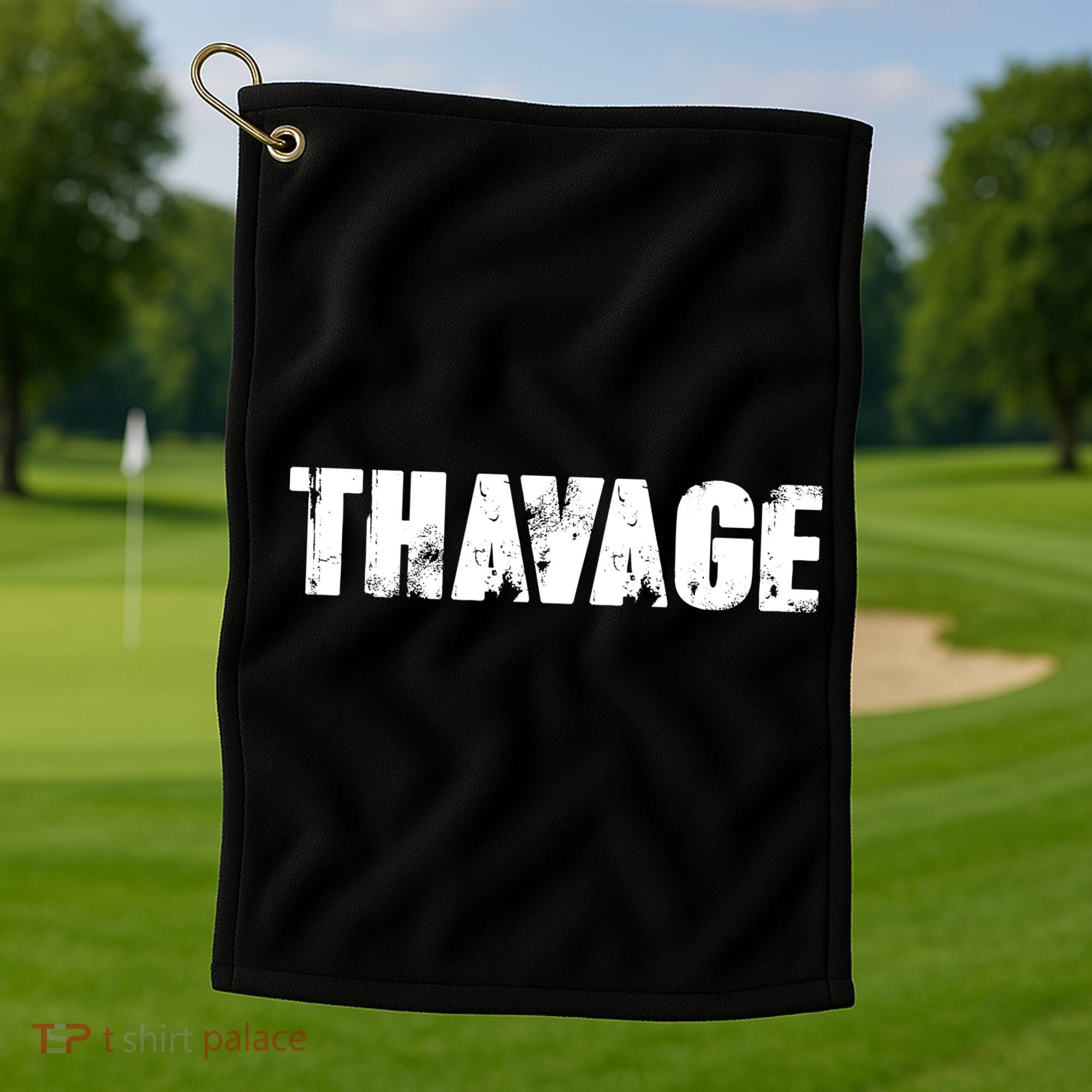 Distressed Thavage Savage Workout Gym Bodybuilding Golf Towel