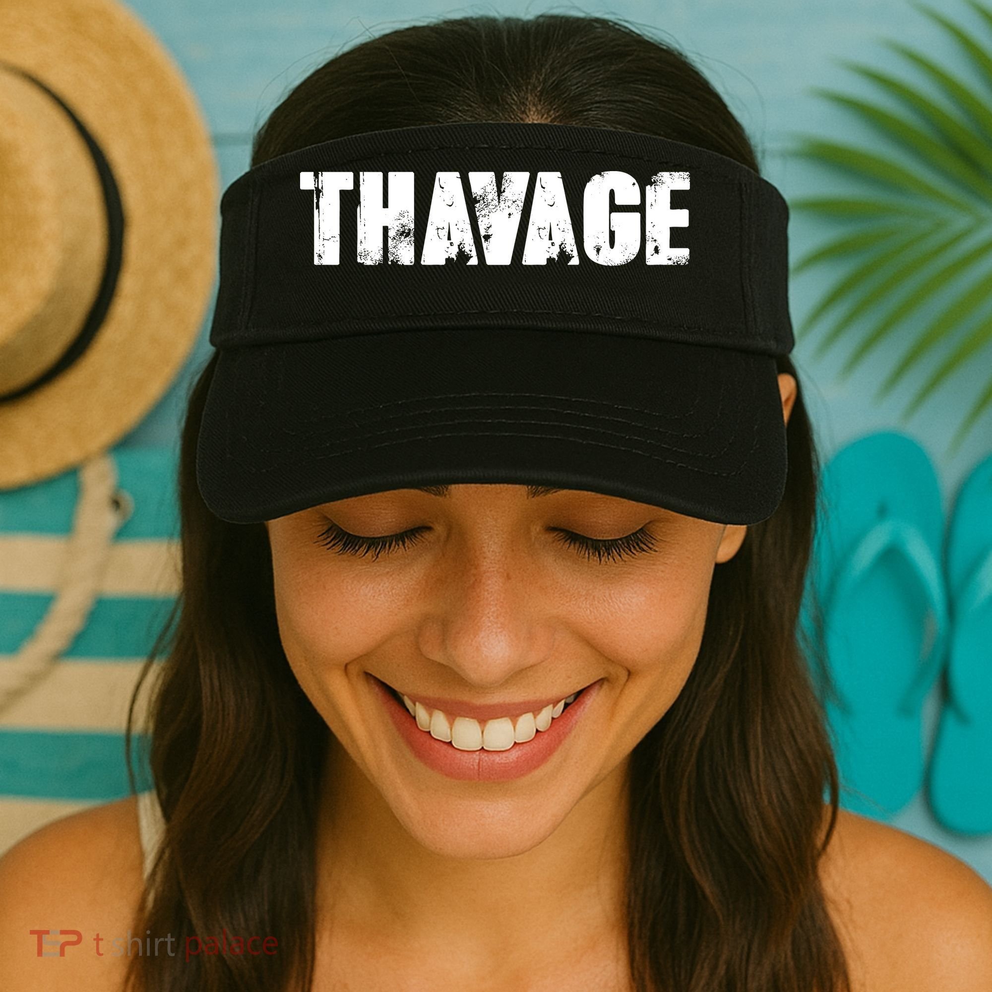 Distressed Thavage Savage Workout Gym Bodybuilding Visor
