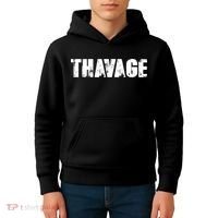 Distressed Thavage Savage Workout Gym Bodybuilding Kids Hoodie thumb 4