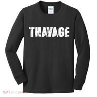 Distressed Thavage Savage Workout Gym Bodybuilding Kids Long Sleeve Shirt thumb 0