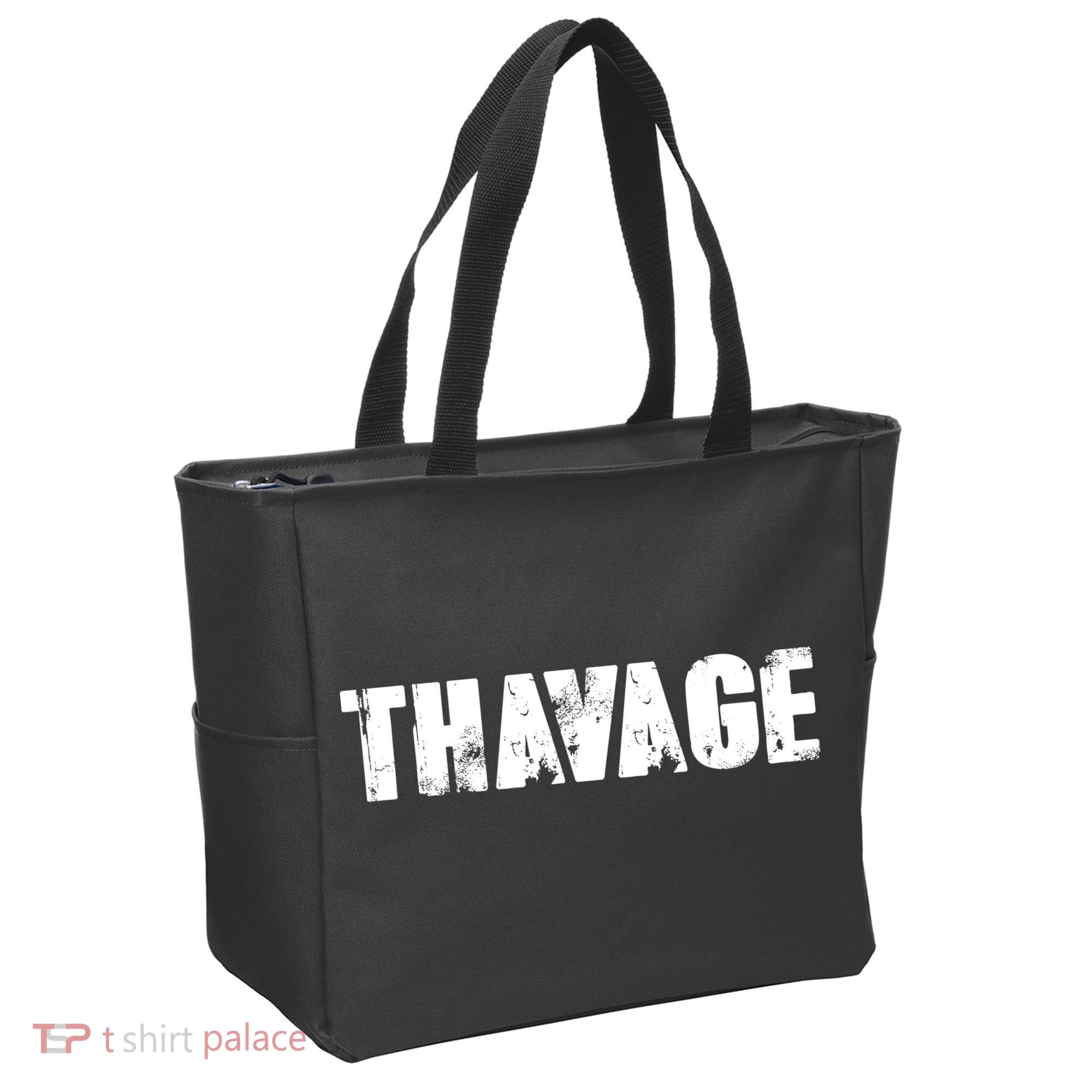 Distressed Thavage Savage Workout Gym Bodybuilding Tote Bag